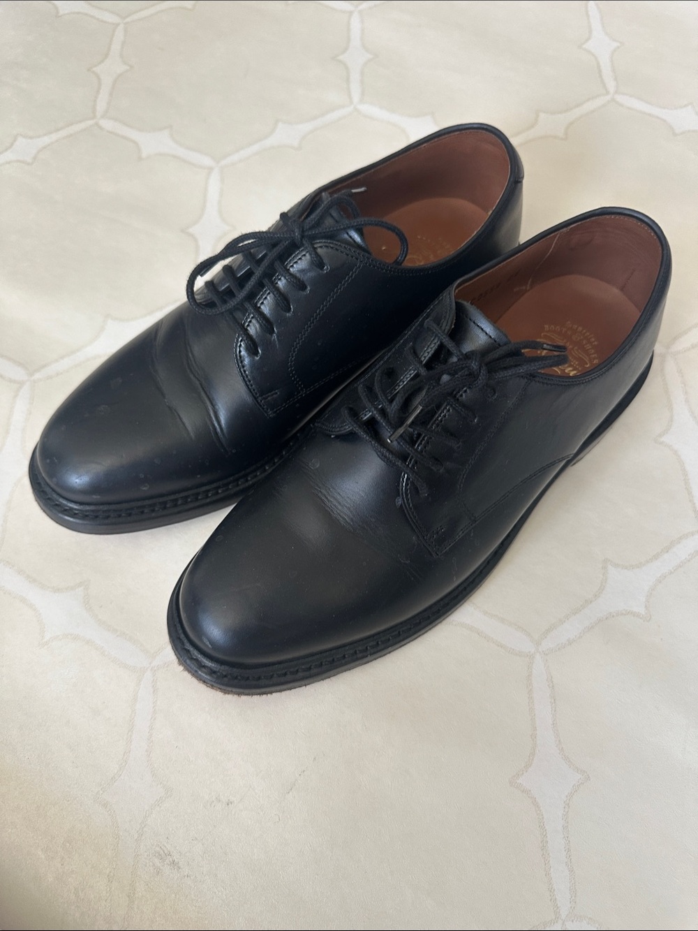 J. Crew Ludlow Padded Black Leather Derby Dress Shoes